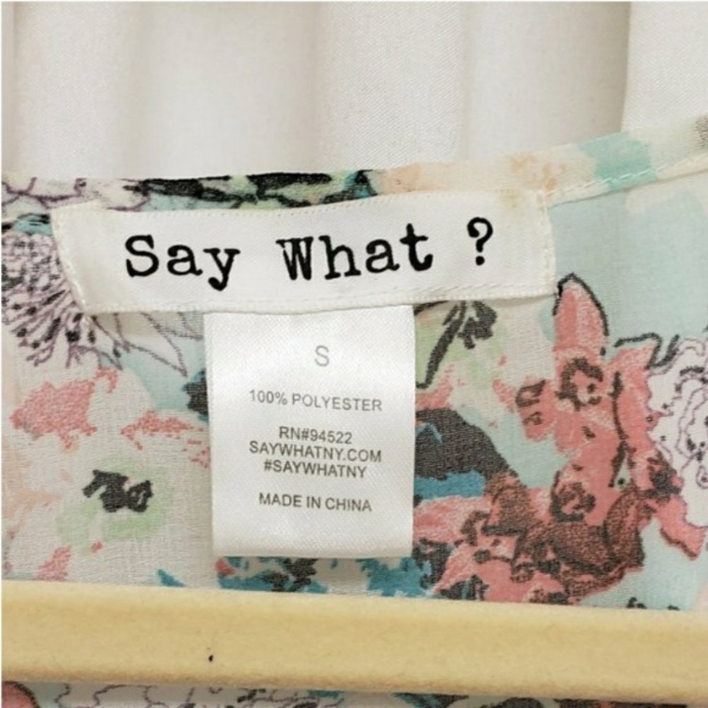 Say What? Aqua Pink Floral Sheer Kimono ¾ Sleeve S - Picture 2 of 7